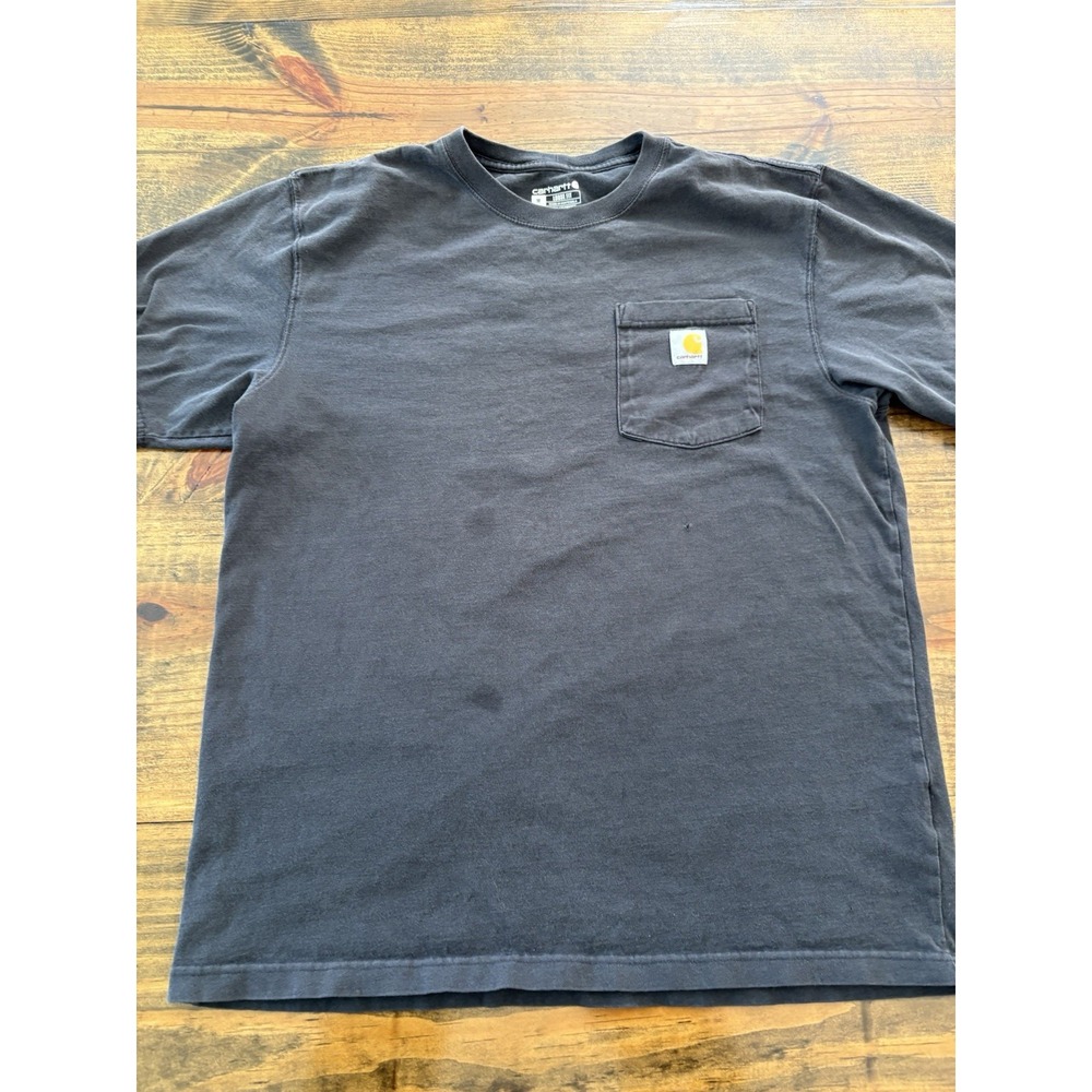 Carhartt Pocket T-Shirt Mens Size M Faded Black Heavyweight Loose Fit K87